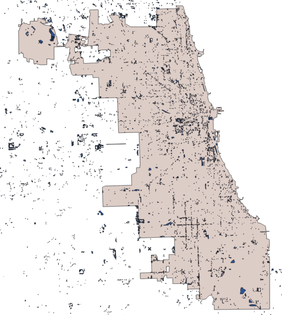 At least 2.5 percent of the land area in Chicago is covered in parking ...